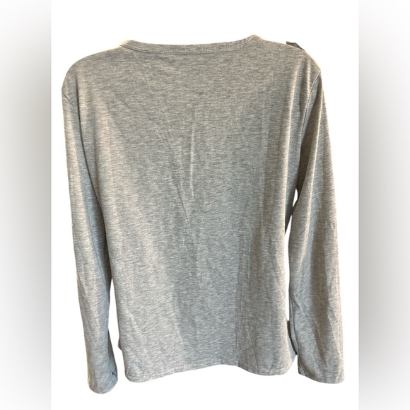 Long Sleeve Athleisure Pullover with Button Detail - Picture 2 of 2